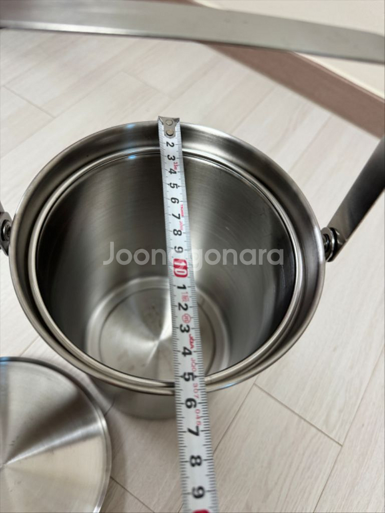 자주 jaju 뚜껑 세울 수 있는 스텐 음식물 쓰레기통--5