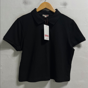 미사용 66 SPAO 크롭 반팔 카라티