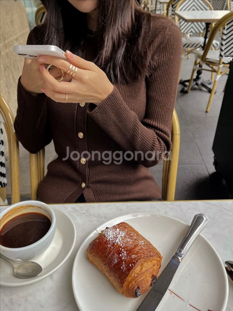 르뮈 베니스 펄 골지 가디건--0