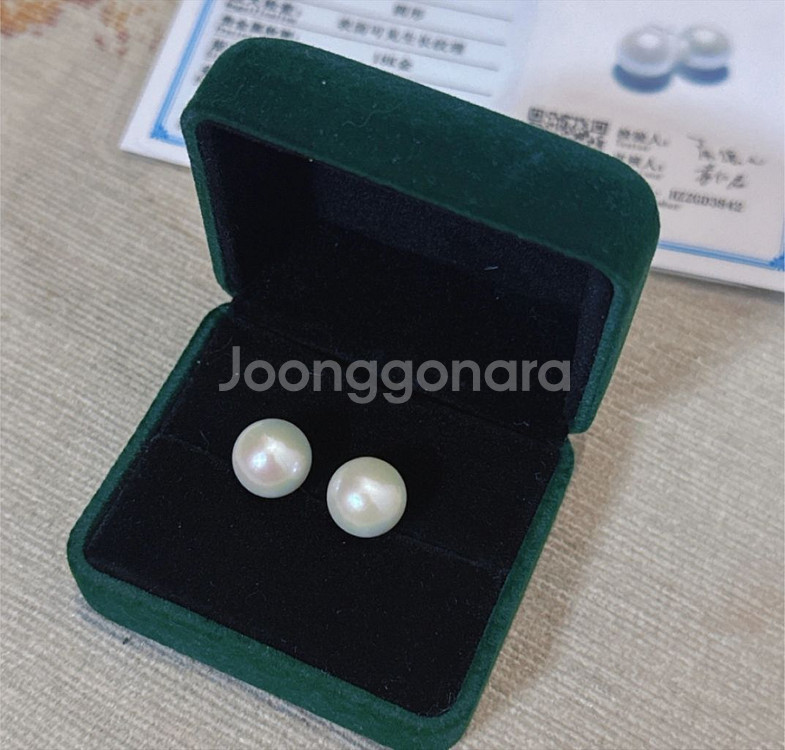 에디슨진주귀걸이, 완벽구형, 크키11~12mm 18k침--0