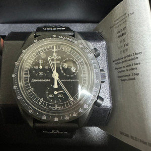 실착1회)문스와치 미션투더 문 스누피 콜라보 블랙