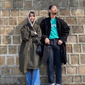남녀공용 피쉬테일 블랙 야상 택포