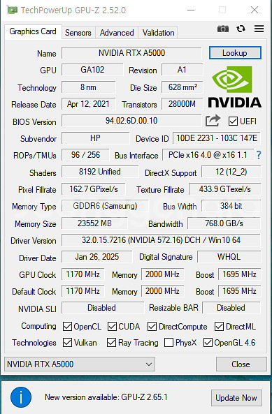쿼드로 QUADRO RTX A5000 hp 미사옹--5