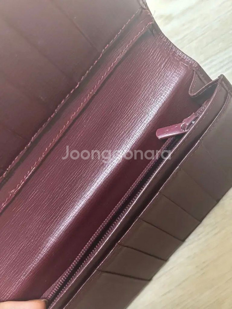 정품 까르띠에 장지갑 버건디컬러 빈티지--3