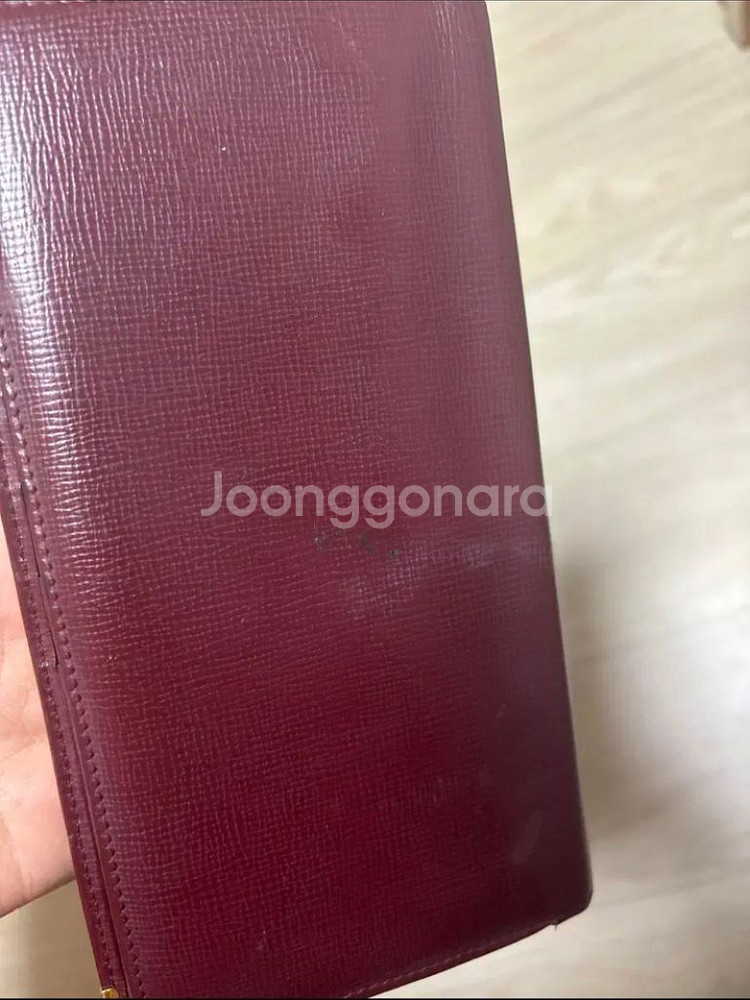 정품 까르띠에 장지갑 버건디컬러 빈티지--5