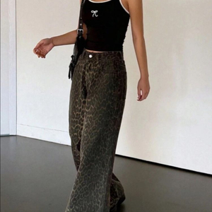 레오파드 와이드팬츠 새상품
