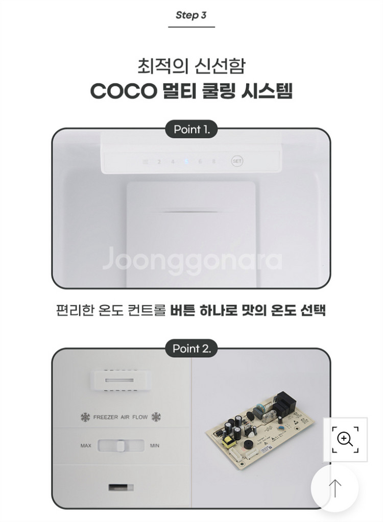 코코일렉 영 레트로 간냉식 냉장고 230L CAJ23C--2