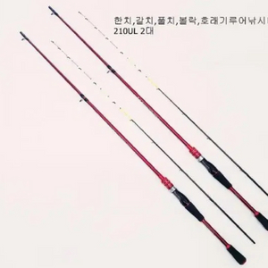 한치,화살촉오징어,갈치,풀치,호래기,볼락 루어낚시대2대
