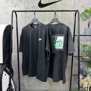 "NIKE AIR" 레트로 박스 로고빈티지 워싱 반팔티