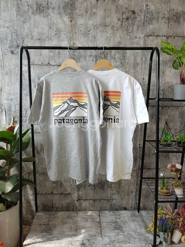 Patagonia 레트로 마운틴 로고 백프린팅 티셔츠--4