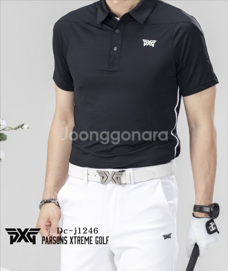 PXG 골프웨어 맨즈 롱 슬리브 엠보로고 카라 티셔츠--0