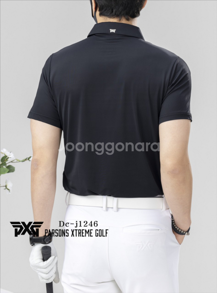 PXG 골프웨어 맨즈 롱 슬리브 엠보로고 카라 티셔츠--1