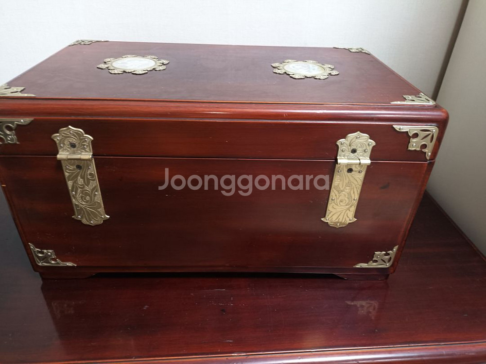 백동장식+자개조각 +옷칠 전통함 작은싸이즈 /상태양호--3