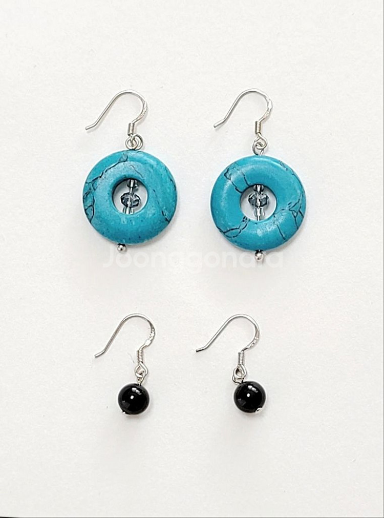 [새제품] 핸드메이드 귀걸이 2종 세트--0