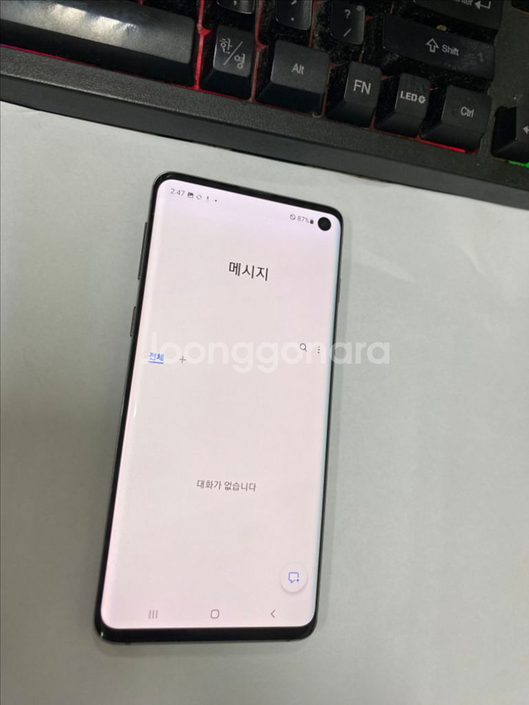 KT 갤럭시S10 LTE 블랙 외관깨끗 128G무잔상급--3