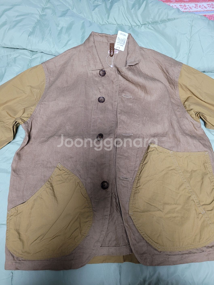 캐피탈 린넨 치노 크로스 X 개버 링고맨 커버올 베이지--5