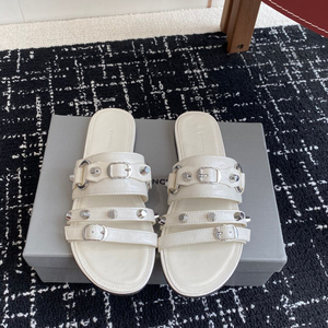 Balenciaga 발렌시아가 여성 시티 플랫 뮬 화이