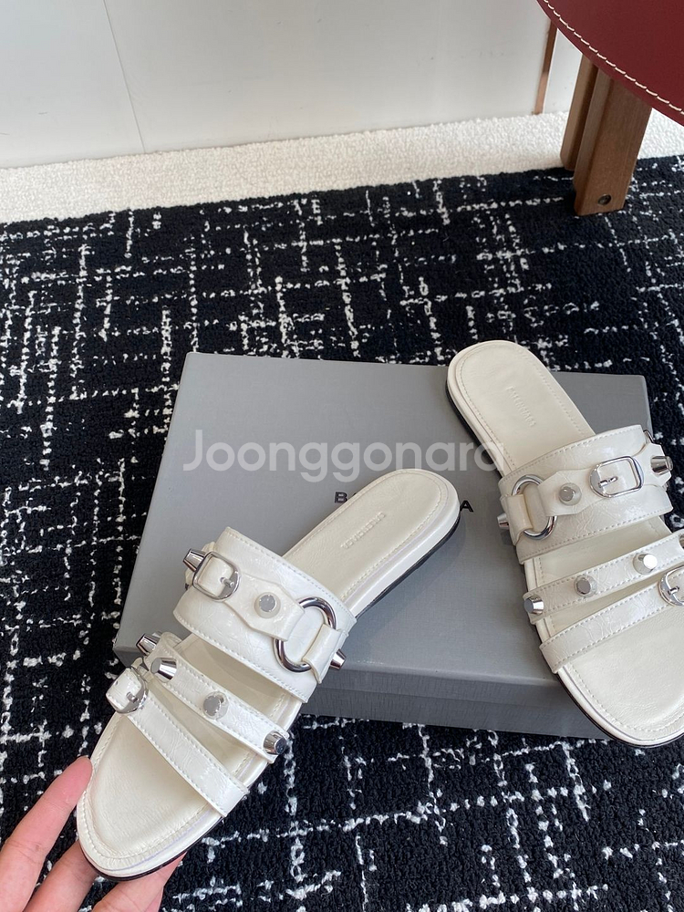 Balenciaga 발렌시아가 여성 시티 플랫 뮬 화이--7