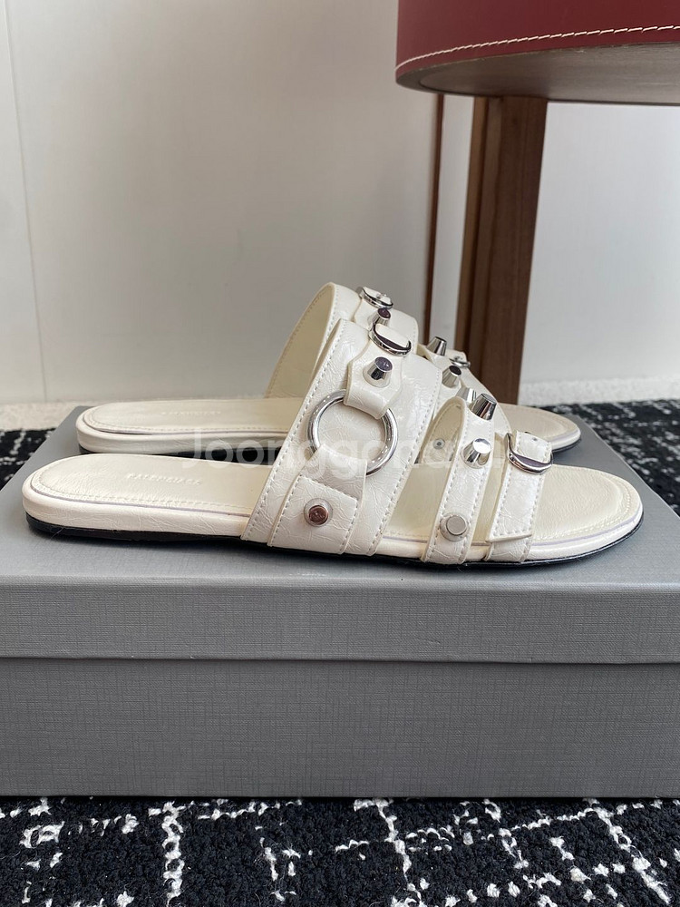 Balenciaga 발렌시아가 여성 시티 플랫 뮬 화이--6