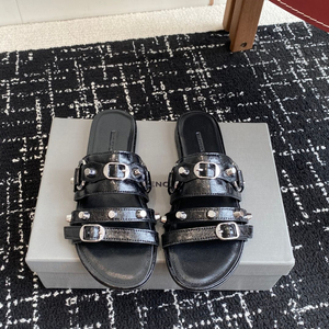 Balenciaga 발렌시아가 여성 시티 플랫 뮬 블랙