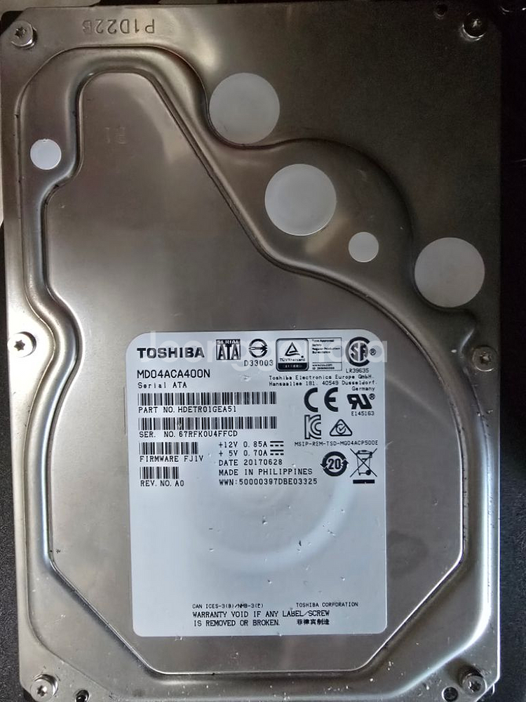 도시바 HDD 4TB (MD04ACA400N) 팝니다--2