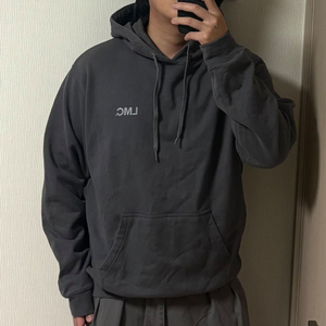 정품 LMC 엘엠씨 빅로고 차콜 오버핏 후드티 이미지