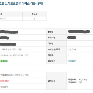 영종도 오션뷰 호텔 숙박권