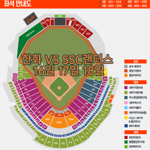 (16일.17일.18일) 한화 vs SSG 랜더스