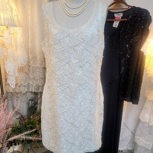 Lace Beads Dress SCALA아이보리 레이스