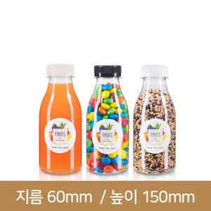 원형 투명 300ml 페트병 쥬스 우유