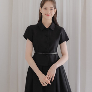 르로망 자켓 블랙 캡 슬리브 반팔 재킷 하객룩 밀크코코