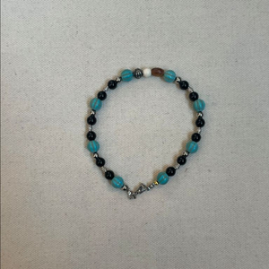 3 Cross Blue Stone Bracelet