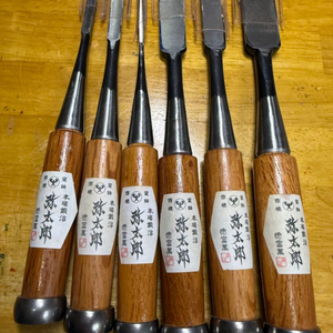 일본 전통 끌(목공조각칼)6개,야타로,도쿠토미만