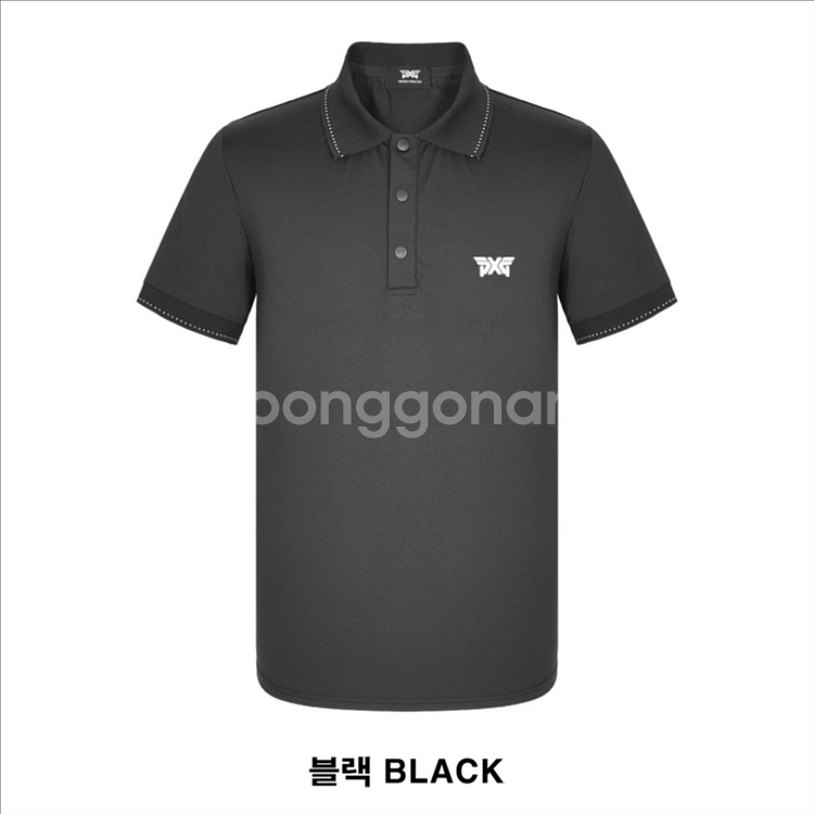 PXG 남성 골프웨어 니트 넥 카라 숏 슬리브 카라티--4