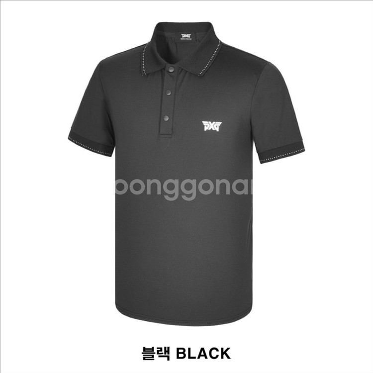PXG 남성 골프웨어 니트 넥 카라 숏 슬리브 카라티--3