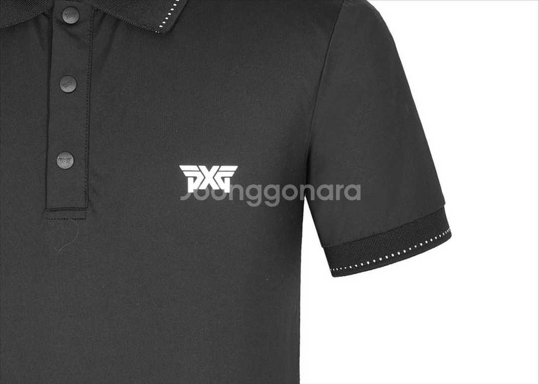 PXG 남성 골프웨어 니트 넥 카라 숏 슬리브 카라티--7