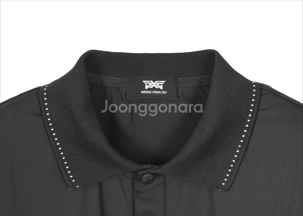 PXG 남성 골프웨어 니트 넥 카라 숏 슬리브 카라티--5