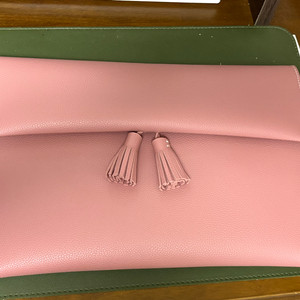 핑크 가죽 클러치(새제품, 주문제작)
