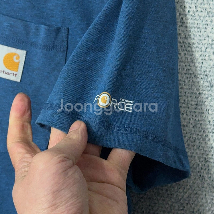 [칼하트] 포켓 로고 블루 반팔티 L--0
