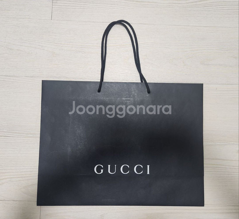 [상태A+] 구찌 대형 블랙 쇼핑백 (48X36X17)--0
