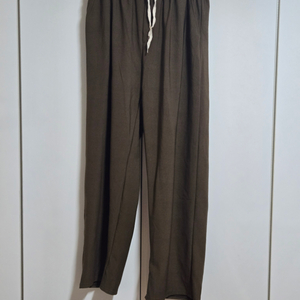 폴리 스판 밴딩 와이드 팬츠 브라운 1 L-XL 새상품