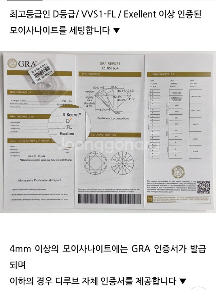 14k 모이사나이트 귀걸이(새제품)--8