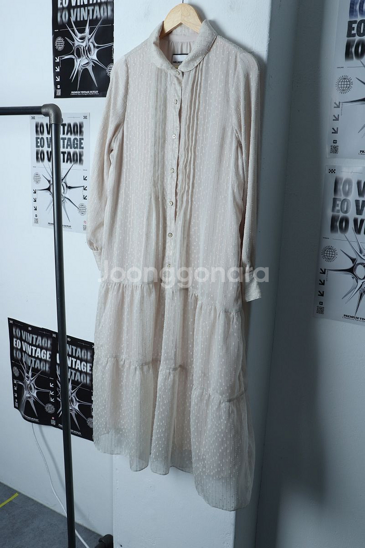 W(M) 칼라거펠트 드레스 원피스 롱 화이트 한정판--3