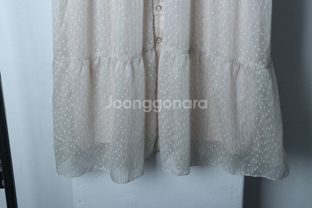 W(M) 칼라거펠트 드레스 원피스 롱 화이트 한정판--5