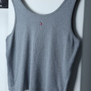 W(XL) 타미힐피거 반팔 티셔츠 민소매 나시 크롭