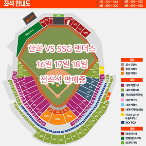 (16일.17일.18일) 한화 vs SSG 랜더스