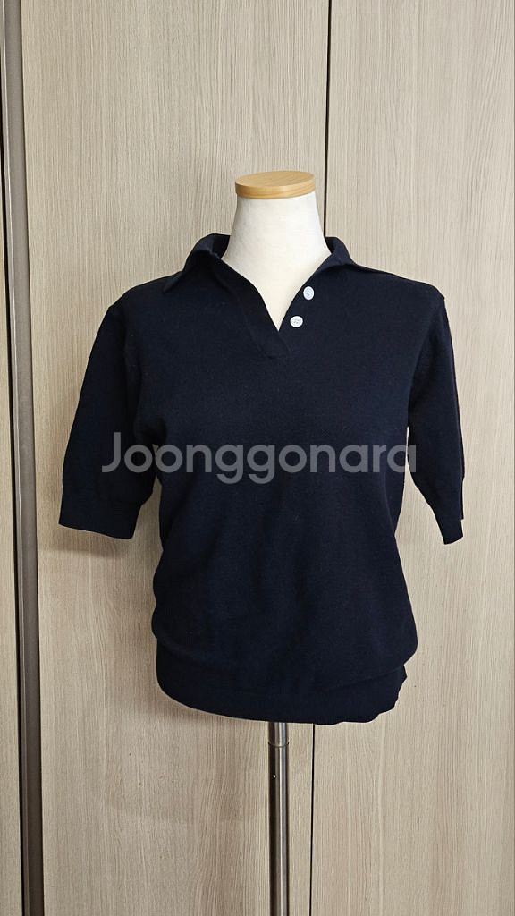 타미힐피거 골프웨어 컨셉 베이지 면스커트S+네이비 카라--3