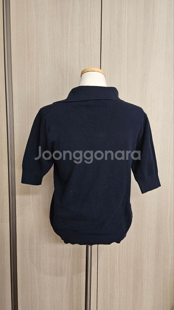타미힐피거 골프웨어 컨셉 베이지 면스커트S+네이비 카라--5