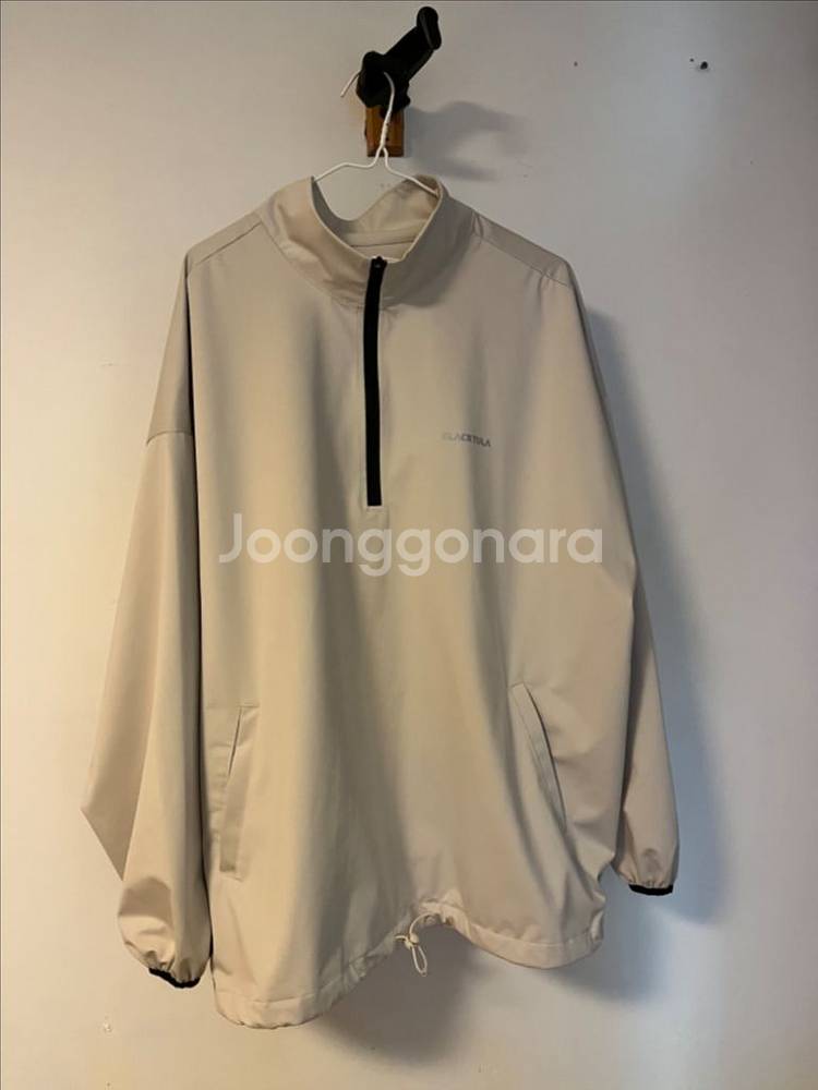 블랙툴라 오버핏 하프집업 땀복 XL 애쉬아이보리(택포)--1