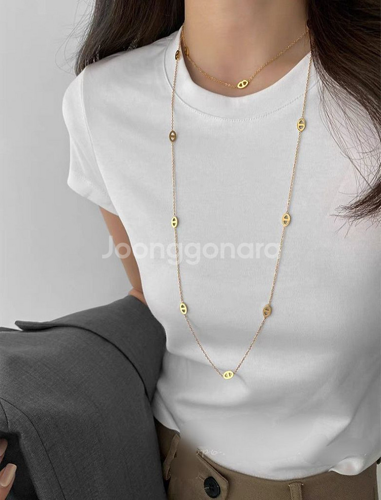 써지컬스틸 110cm 롱샹달목걸이 무알러지 새상품--4